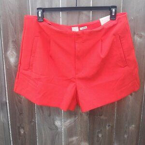 A new day midi shorts orange women's 16 new with tags pleats 4" inseam stretch